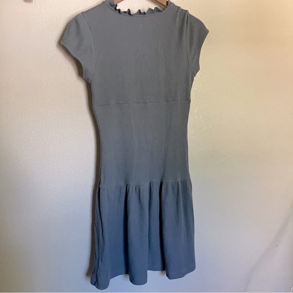 Free People Light Blue Waffle Knit Dress Size M - Picture 5 of 6